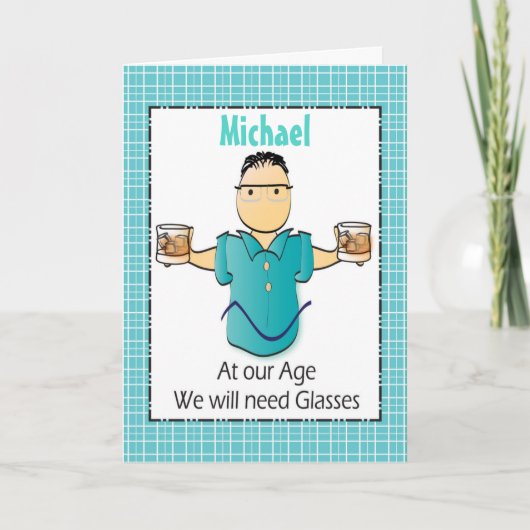 漫画おもしろいユーモアのある男性へ誕生日 カード (正面)