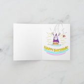漫画おもしろいユーモアのウィザード誕生日カード サンキューカード (内部)