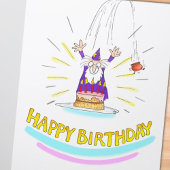 漫画おもしろいユーモアのウィザード誕生日カード サンキューカード
