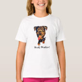 漫画おもしろいロットワイラードッグガールズTシャツ Tシャツ (正面)