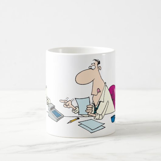 漫画おもしろい会計事務所ユーモア コーヒーマグカップ (中央)