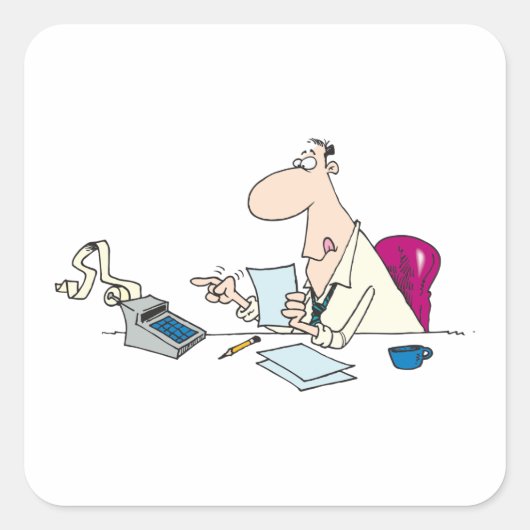 漫画おもしろい会計事務所ユーモア スクエアシール (正面)