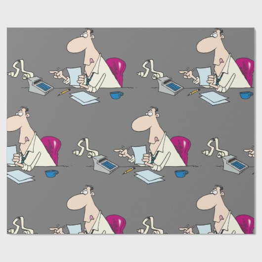 漫画おもしろい会計事務所ユーモア ラッピングペーパー (フラット)