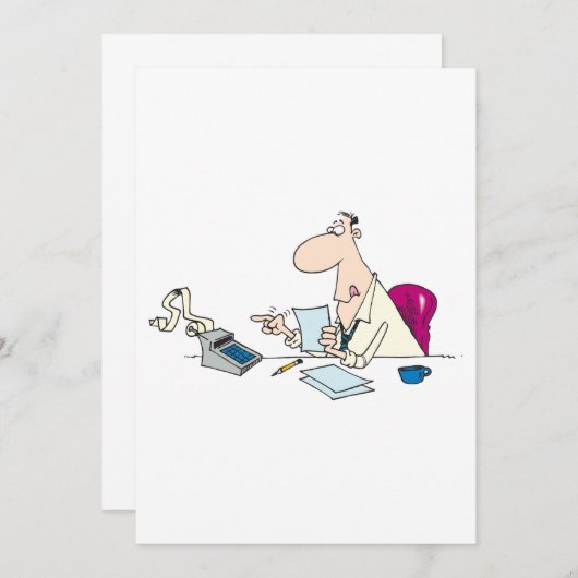 漫画おもしろい会計事務所ユーモア 招待状 (正面/裏面)