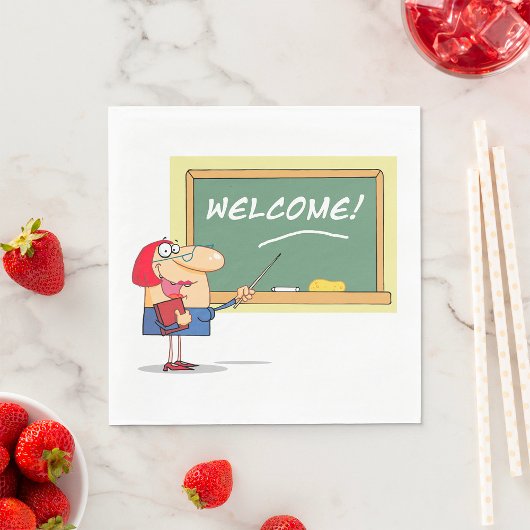 漫画おもしろい先生歓迎新学期 スタンダードランチョンナプキン