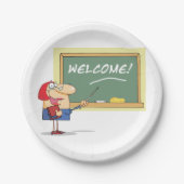 漫画おもしろい先生歓迎新学期 ペーパープレート (正面)