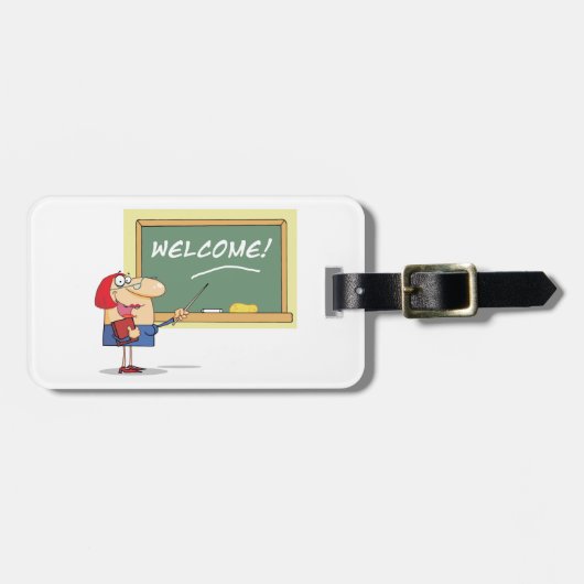 漫画おもしろい先生歓迎新学期 ラゲッジタグ (正面横)