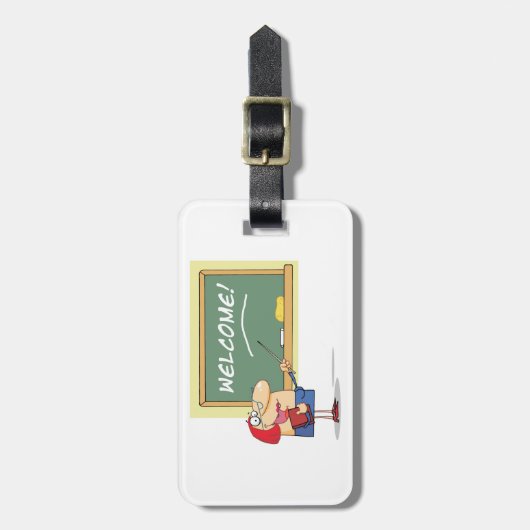 漫画おもしろい先生歓迎新学期 ラゲッジタグ (正面縦)