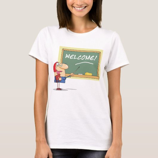 漫画おもしろい先生歓迎新学期 Tシャツ (正面)