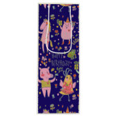 漫画おもしろい動物歌ハッピーバースデー ワインギフトバッグ (正面)