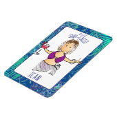 漫画おもしろい女性トロピカルビーチクルーズドア マグネット (左側)