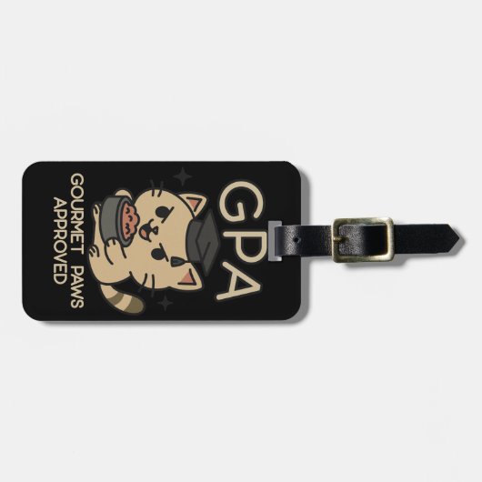 漫画おもしろい学者の猫まぐろ ラゲッジタグ (正面横)