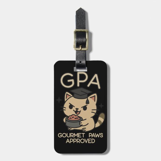 漫画おもしろい学者の猫まぐろ ラゲッジタグ (正面縦)