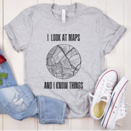 漫画おもしろい家 |マップ作成 | Geography Pun Tシャツ