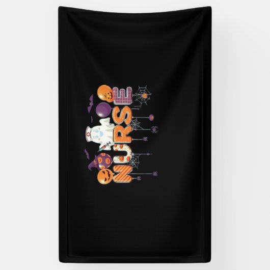 漫画おもしろい幽霊ナース – ホットナースハロウィーンOu 横断幕 (縦)