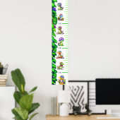 漫画おもしろい恐竜の成長図 ポスター (ホームオフィス)