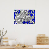 漫画おもしろい文字ファンタジースケッチ ポスター (キッチン)