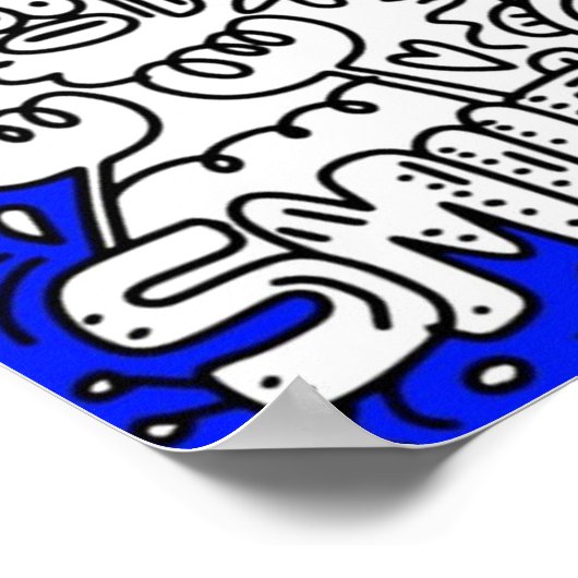 漫画おもしろい文字ファンタジースケッチ ポスター (角)