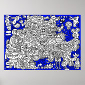 漫画おもしろい文字ファンタジースケッチ ポスター (正面)