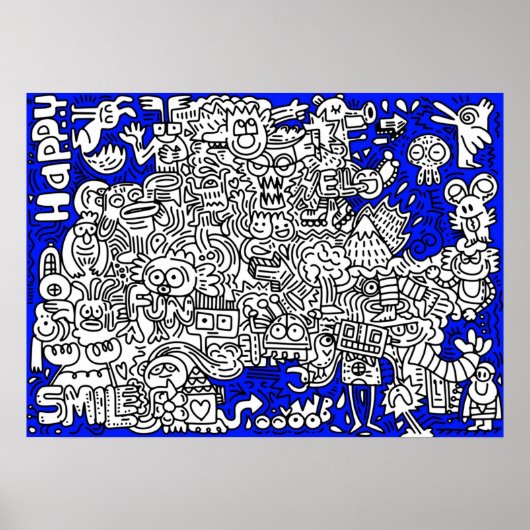 漫画おもしろい文字ファンタジースケッチ ポスター (正面)