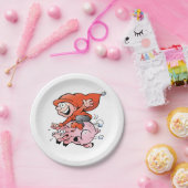 漫画おもしろい格言乗飛んでいるり豚 ペーパープレート (パーティー)