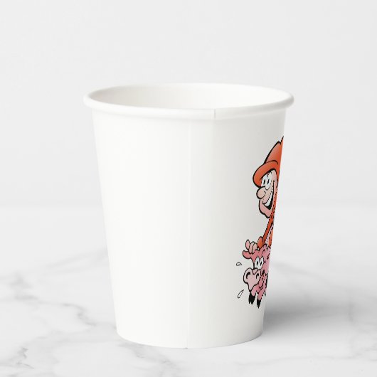 漫画おもしろい格言乗飛んでいるり豚 紙コップ (右)