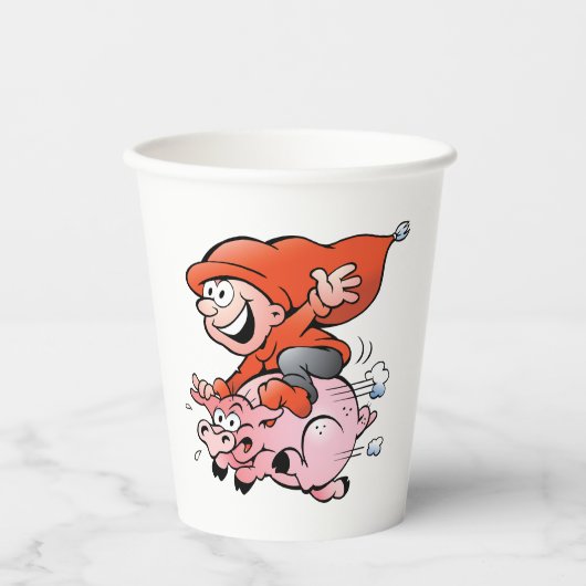 漫画おもしろい格言乗飛んでいるり豚 紙コップ