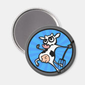 漫画おもしろい牛の丸磁石 マグネット (正面/裏面)