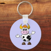 漫画おもしろい牛 キーホルダー (正面)