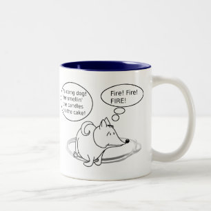 漫画おもしろい犬誕生日 ツートーンマグカップ