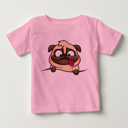 漫画おもしろい犬 ベビーTシャツ (正面)