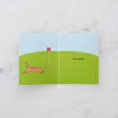 漫画おもしろい猫スクランブルゴルフジョーク誕生日 カード (内部)