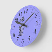 漫画おもしろい猫スケッチ動物の愛時計 ラウンド壁時計 (傾斜)