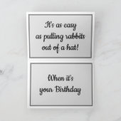 漫画おもしろい猫魔法トリックウサギ誕生日 招待状 (内部)