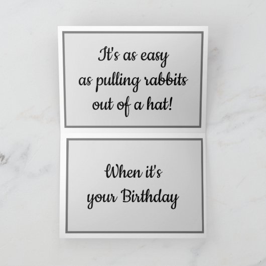 漫画おもしろい猫魔法トリックウサギ誕生日 招待状 (内部)