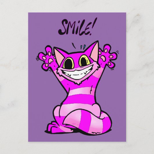 漫画おもしろい猫、スマイル ポストカード (正面)