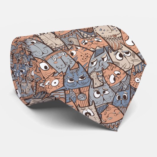 漫画おもしろい猫 ネクタイ (ロール)