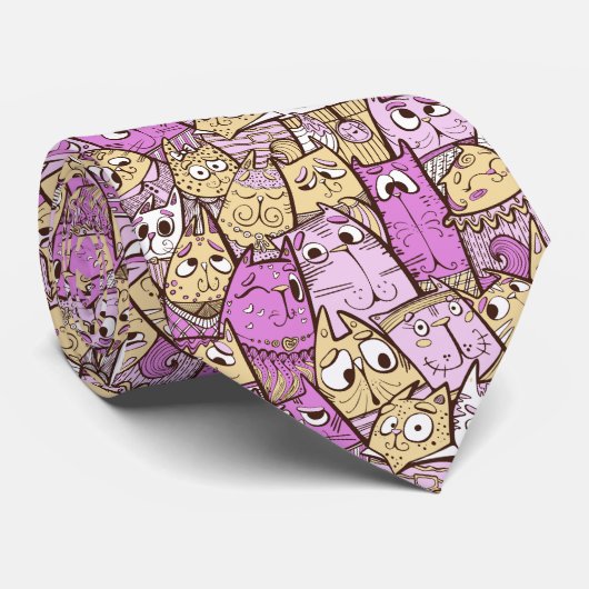 漫画おもしろい猫 ネクタイ (ロール)