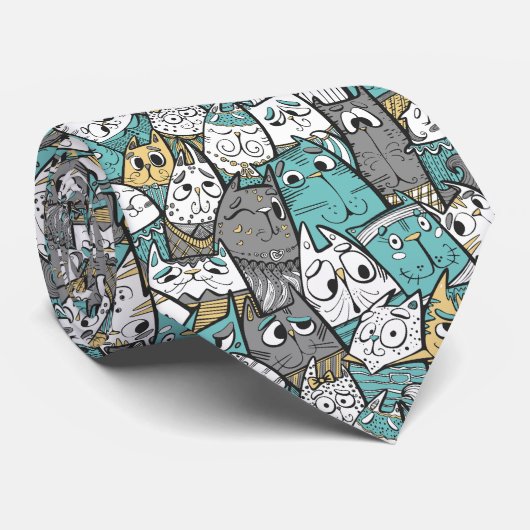 漫画おもしろい猫 ネクタイ (ロール)