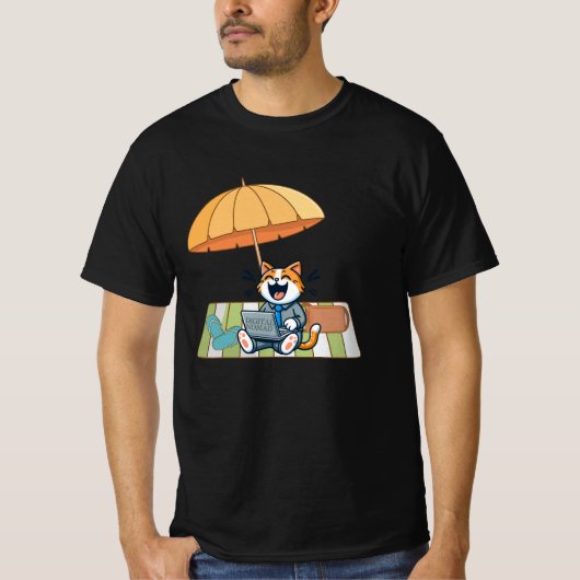 漫画おもしろい猫 Tシャツ (正面)