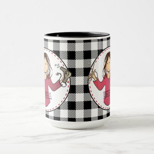 漫画おもしろい美容師スタイリストのクリスマスプレゼント マグカップ (中央)