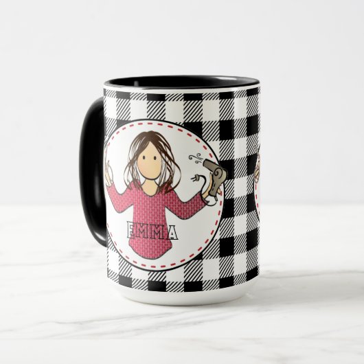 漫画おもしろい美容師スタイリストのクリスマスプレゼント マグカップ (正面左)