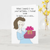 漫画おもしろい誕生日 カード (黄色い花)