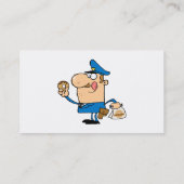 漫画おもしろい警官食べ物のドーナツ 名刺 (裏面)