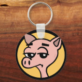 漫画おもしろい豚の丸いキーチェーン キーホルダー (正面)