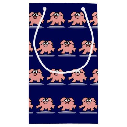 漫画おもしろい豚の年のベビー選択カラーSGB スモールペーパーバッグ (裏面)