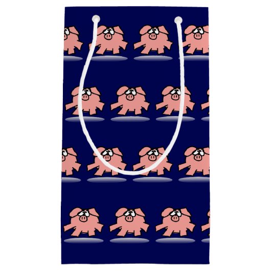 漫画おもしろい豚の年のベビー選択カラーSGB スモールペーパーバッグ (正面)