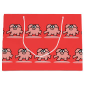 漫画おもしろい豚の年ベビー選択カラーLギフトB ラージペーパーバッグ (正面)