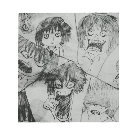 漫画おもしろい顔の表情 ノートパッド (正面)