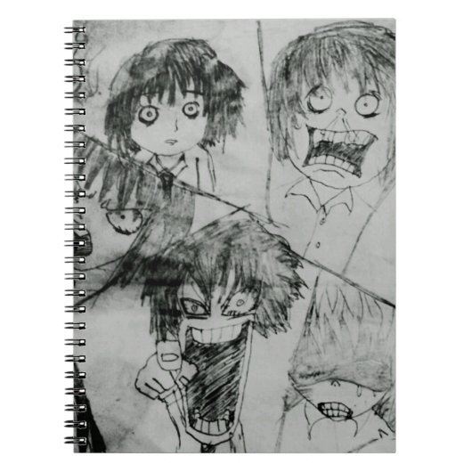 漫画おもしろい顔の表情 ノートブック (正面)